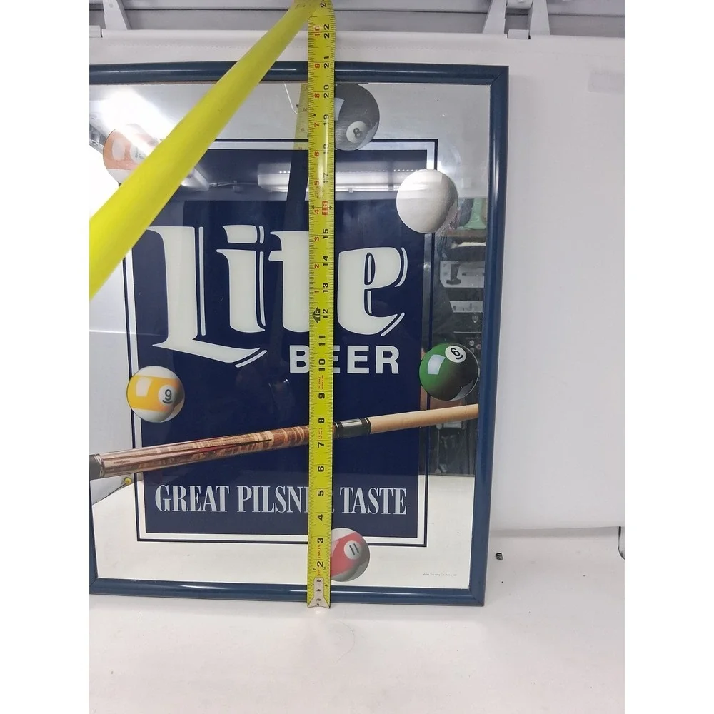 Vintage Miller Light Beer Billiards Mirror
